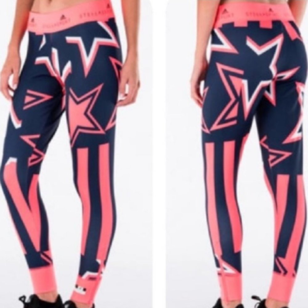 ⭐ HOST PICK⭐ Adidas by Stella McCarthy Blue and Pink Leggings SZ XS